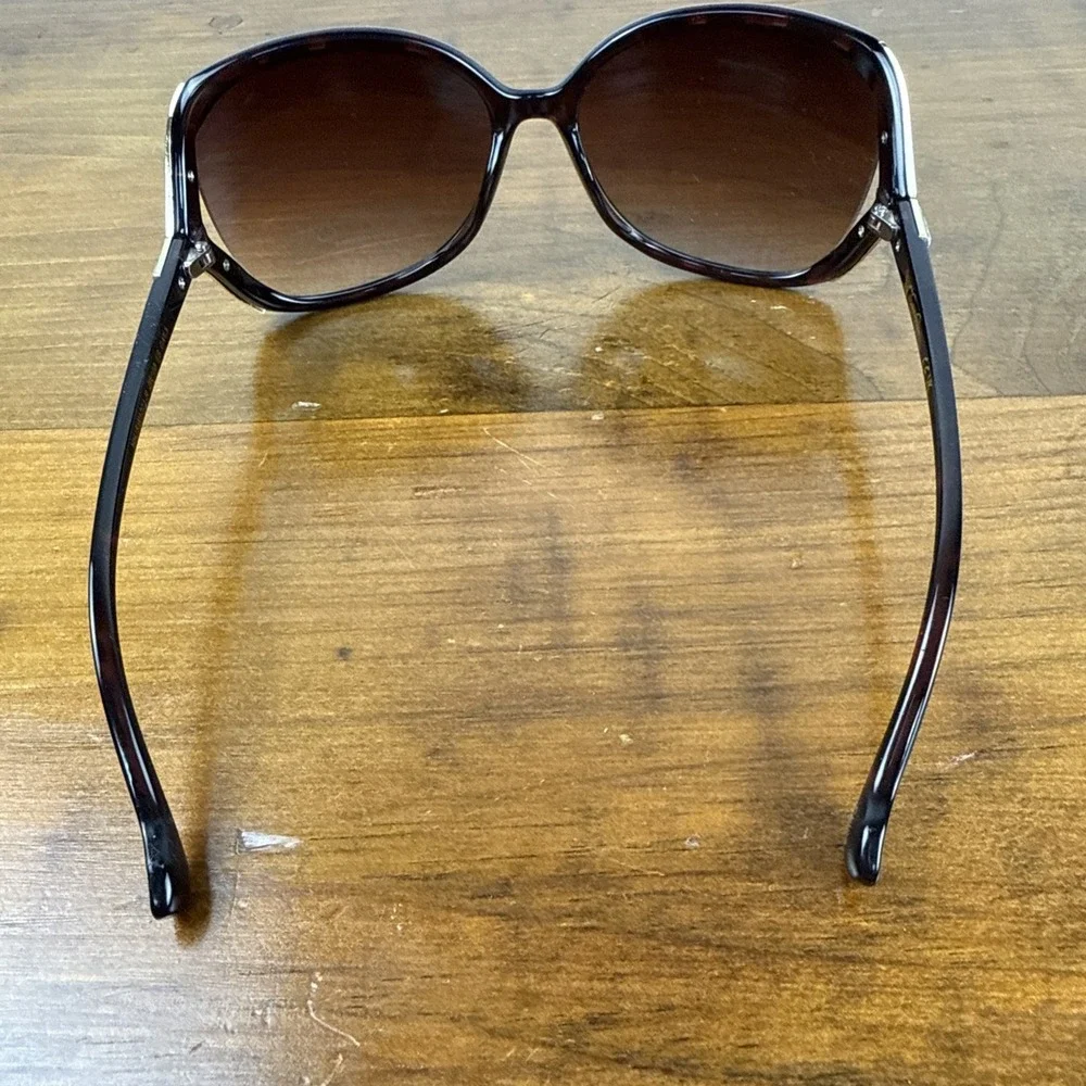 Jessica Simpson Oversized Rectangular Black Brown Tortoise Gold Sunglasses J5686